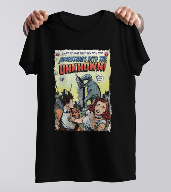 Adventures Into The Unknown Vintage Comic Book Cover Dinosaur Esb T-Shirt