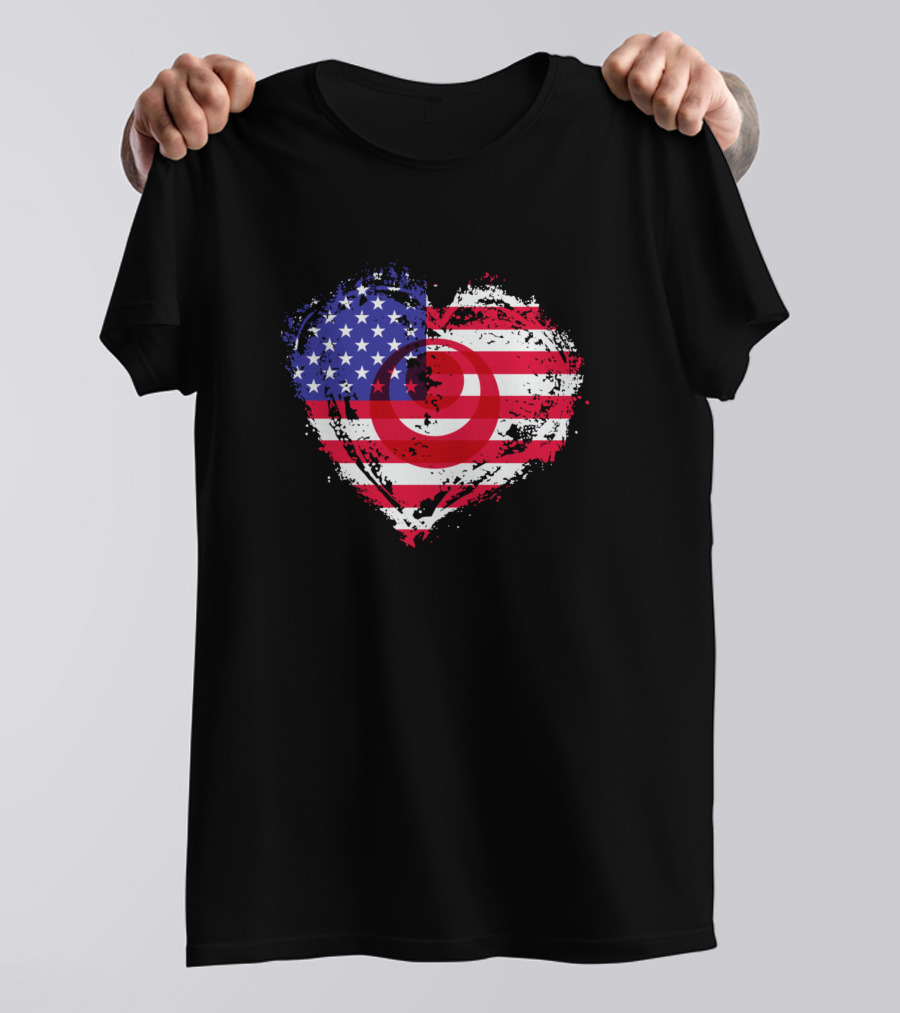 Okinawan American Heart Flag American Okinawan Half Okinawan T-Shirt