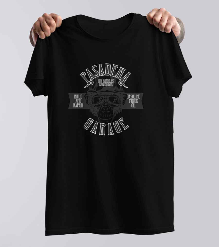 Pasadena Garage Los Angeles California Build And Repair Gasoline Motor Oil T-Shirt