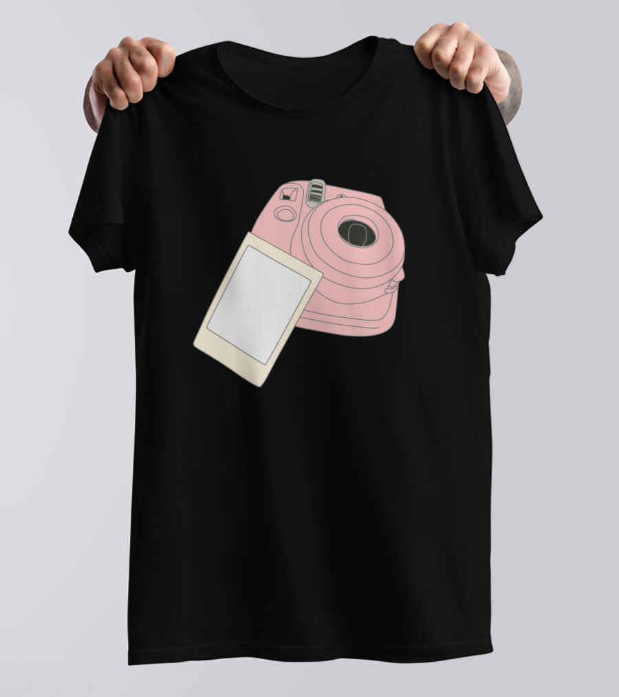 Pink Instant Camera With Blank Polaroid T-Shirt