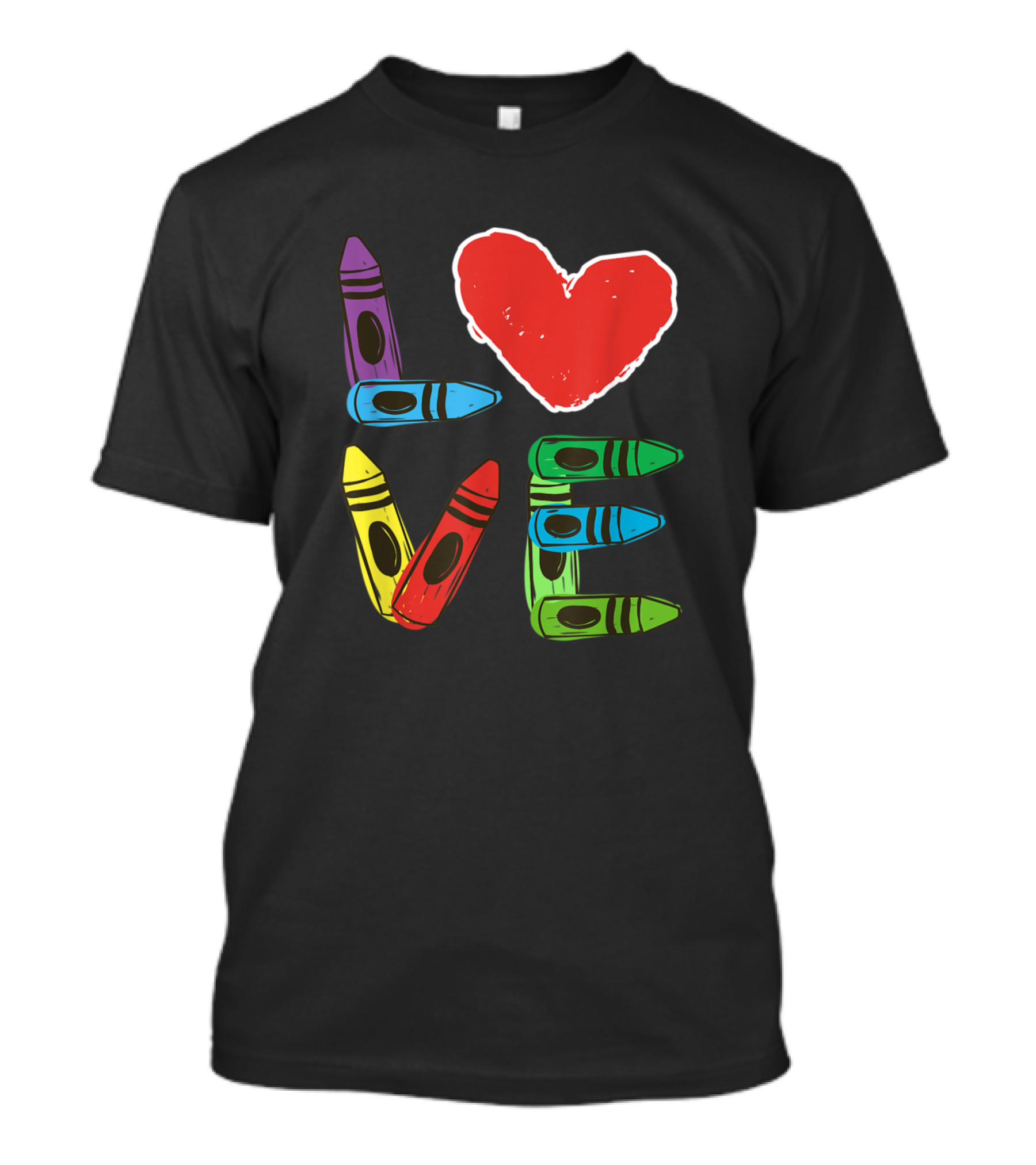 Prek Teacher Preschool Valentine's Day Crayon Love T-Shirt