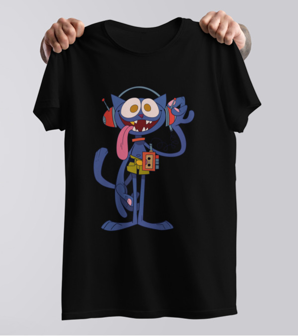 Radio Cat Retro Headphone Cassette Player Cartoon T-Shirt