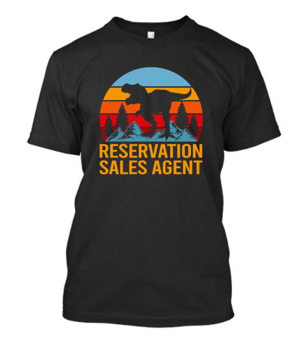 Reservation Sales Agent Dinosaur Sunset Mountain T-Shirt