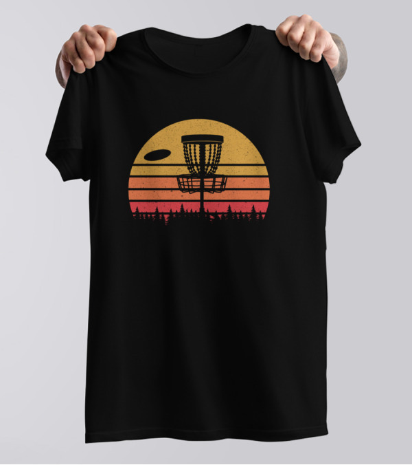 Retro Vintage Frisbee Disc Golf Sunset Ultimate T-Shirt
