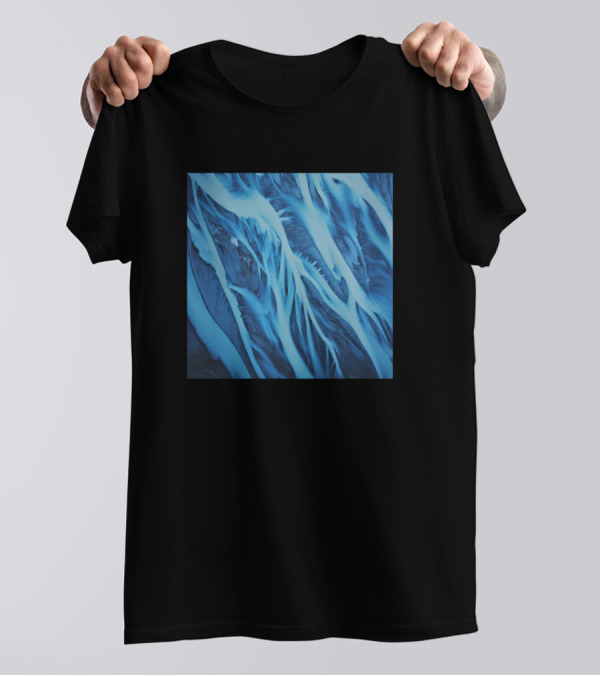 Rivers Flows Blue Abstract T-Shirt