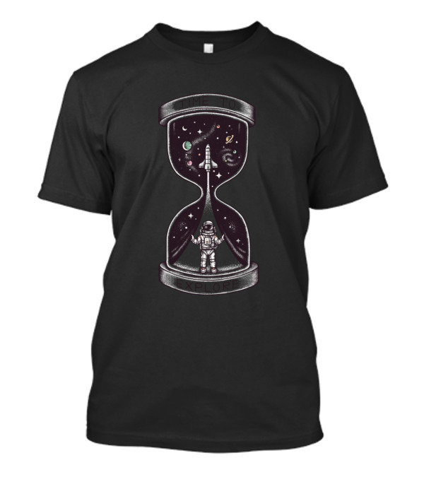 Astronaut Adventure Through Cosmic Hourglass Time To Explore Space Science Fiction T-Shirt