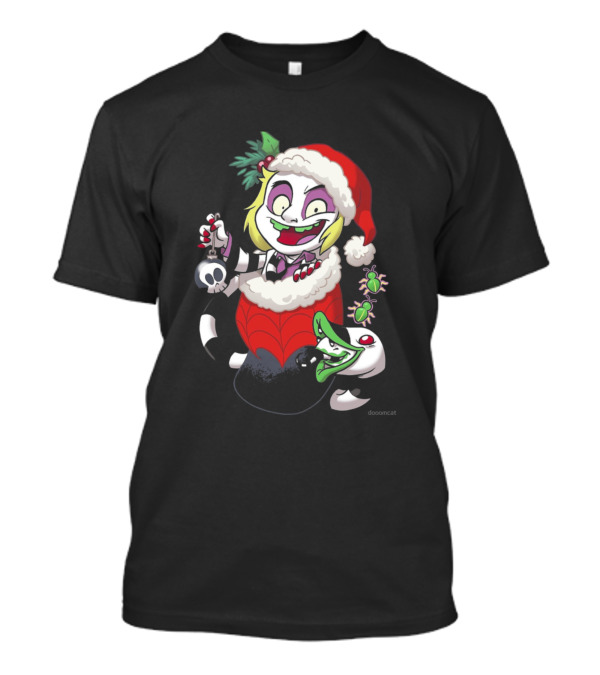 Stocking Stuffer Juice Creepy Christmas Skeleton Snake Santa Hat Spiders T-Shirt