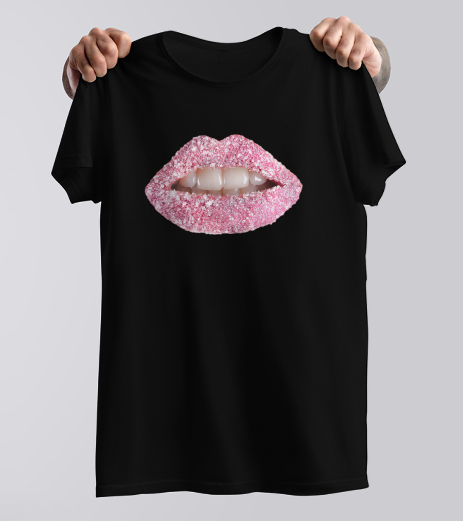Sweet Sugary Lips With Pink Crystal Candy Texture T-Shirt