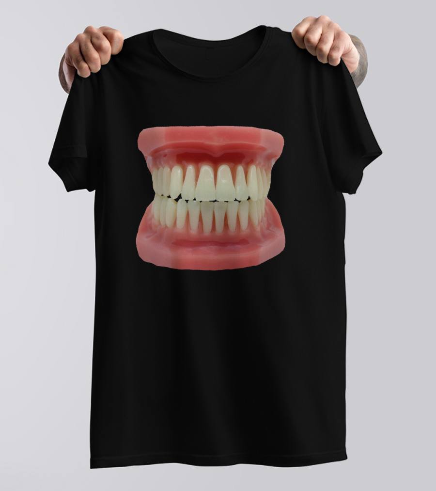 Teeth Grinning Denture Replica Image T-Shirt