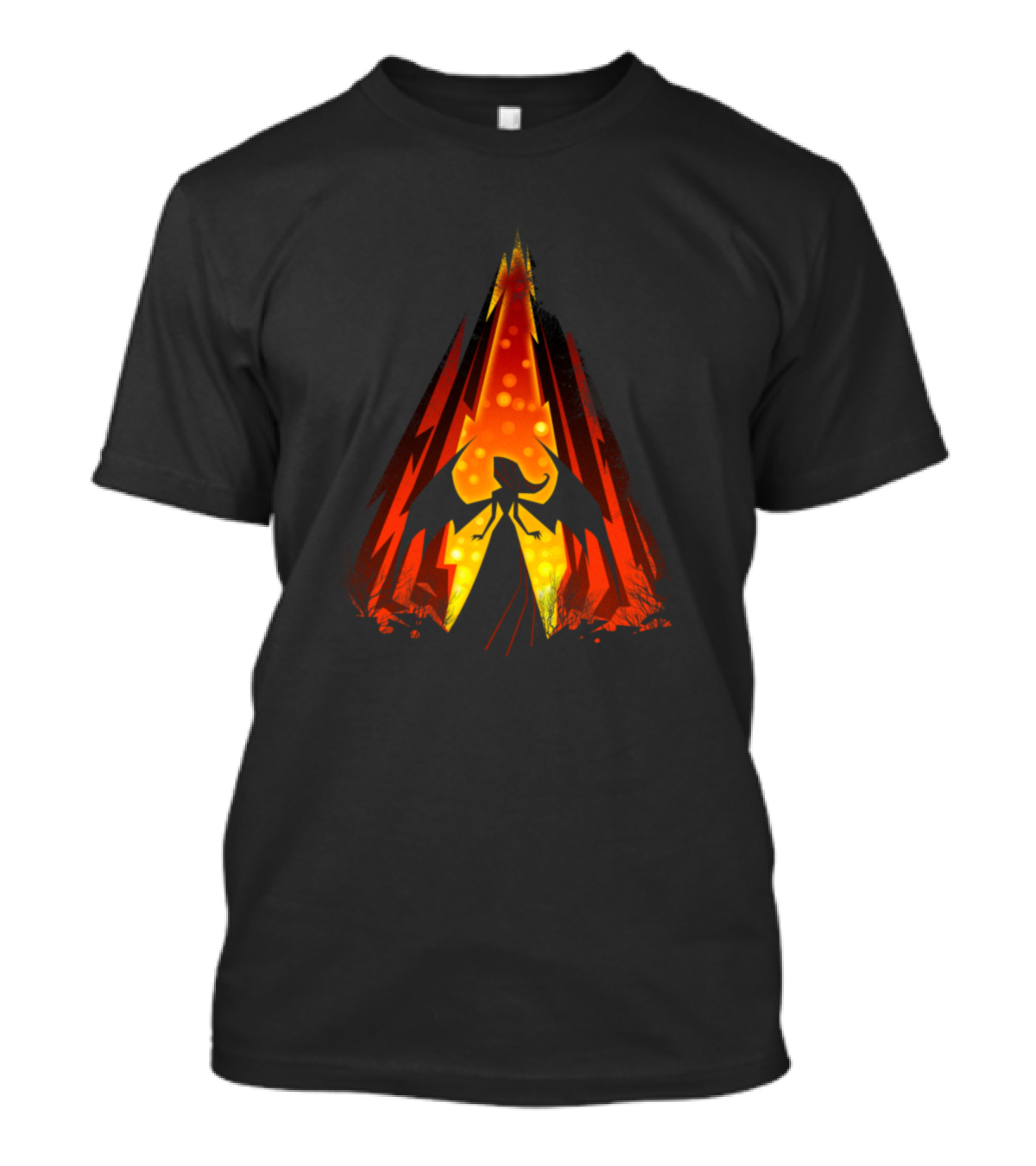 The Hell Demons Silhouette With Fiery Background T-Shirt
