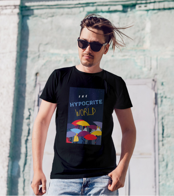 The Hypocrite World Colorful Umbrellas Crowd T-Shirt