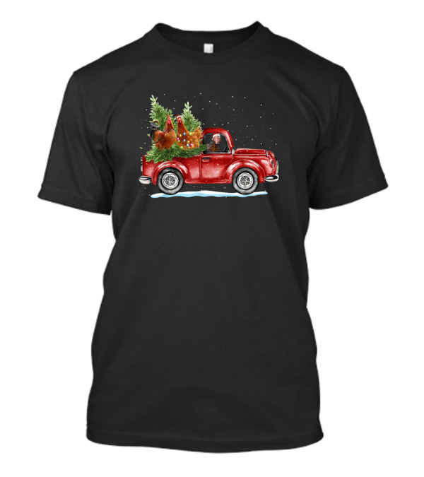 This Is Christmas Chicken Farm Vintage Red Truck T-Shirt