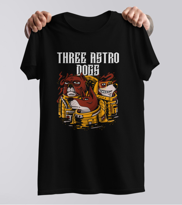 THREE ASTRO DOGS Space Adventure Pals T-Shirt