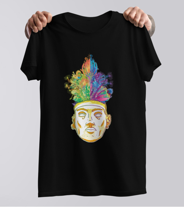 Unique Organic Hair Colorful Feathered Headpiece T-Shirt