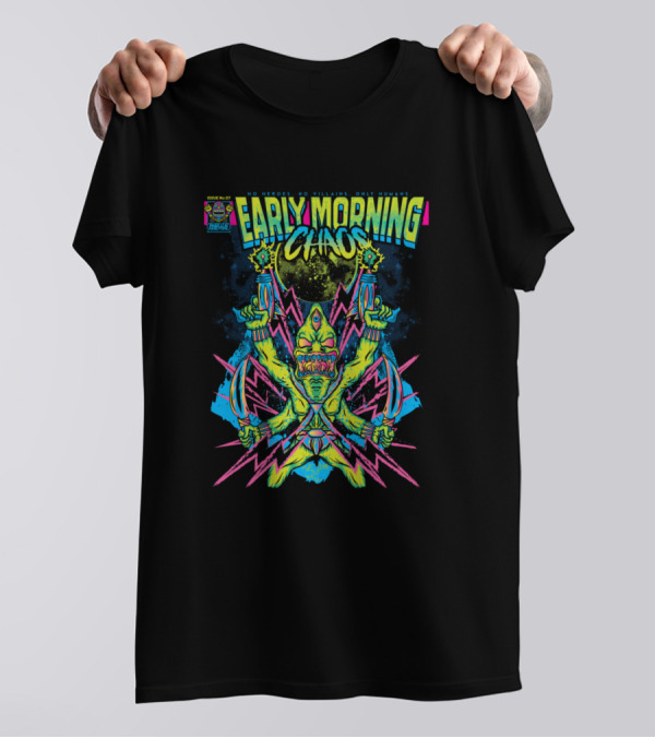 EARLY MORNING CHAOS Issue 1024 Neon Alien Creature T-Shirt