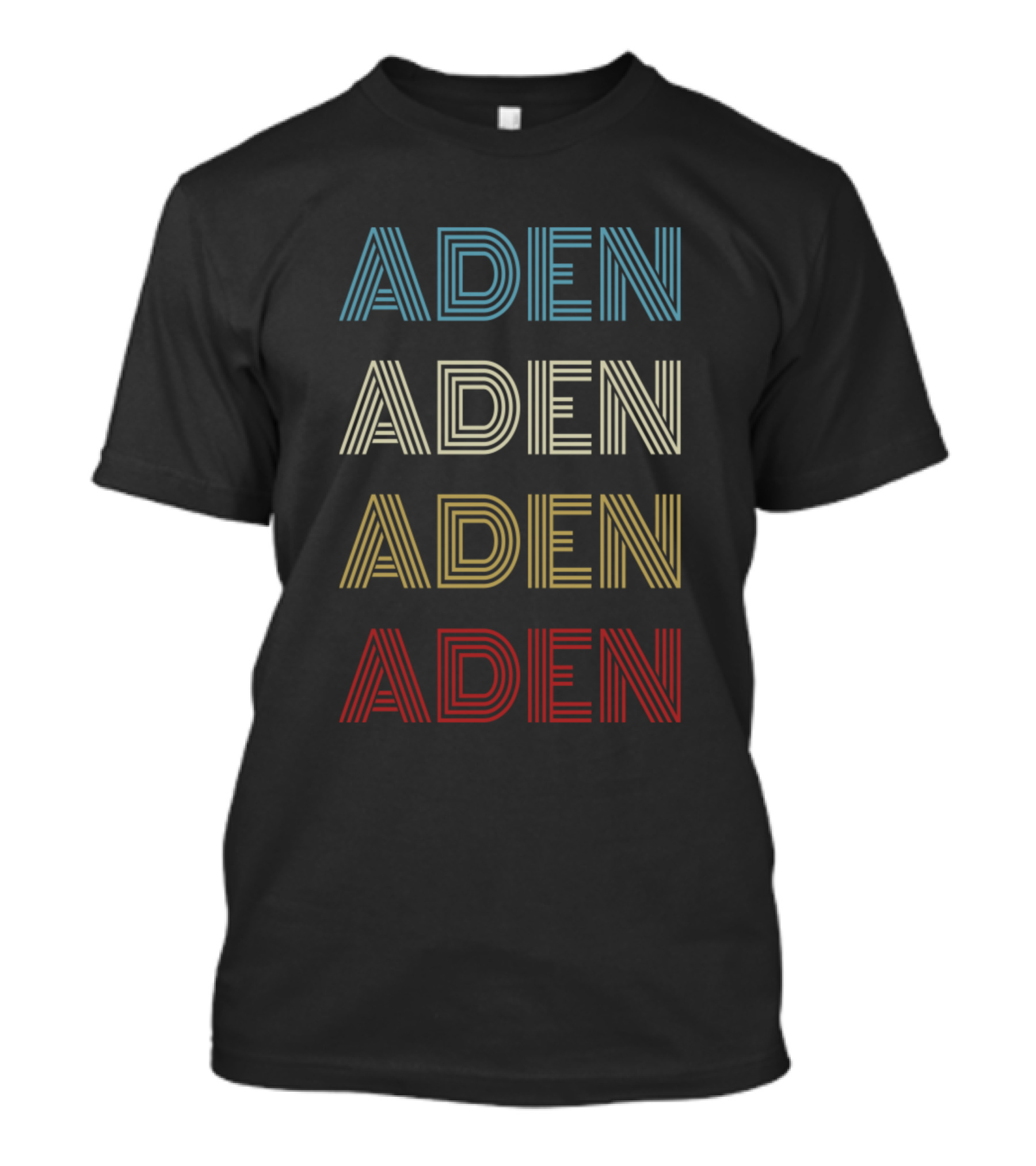 Aden First Given Name Pride Vintage Retro Stripes T-Shirt