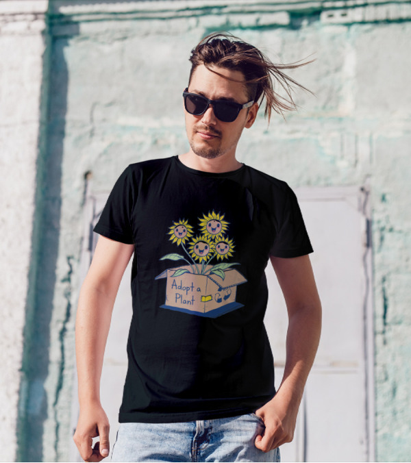 Adopt A Plant Happy Sunflower Box T-Shirt