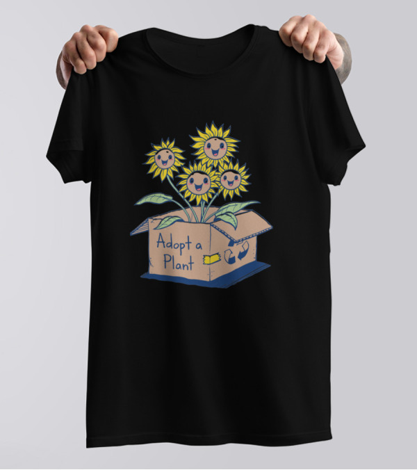 Adopt A Plant Happy Sunflower Box T-Shirt