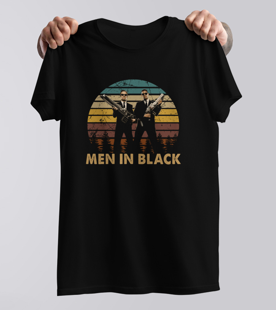 Men In Black Agent K And Agent J Retro Style Graphics T-Shirt