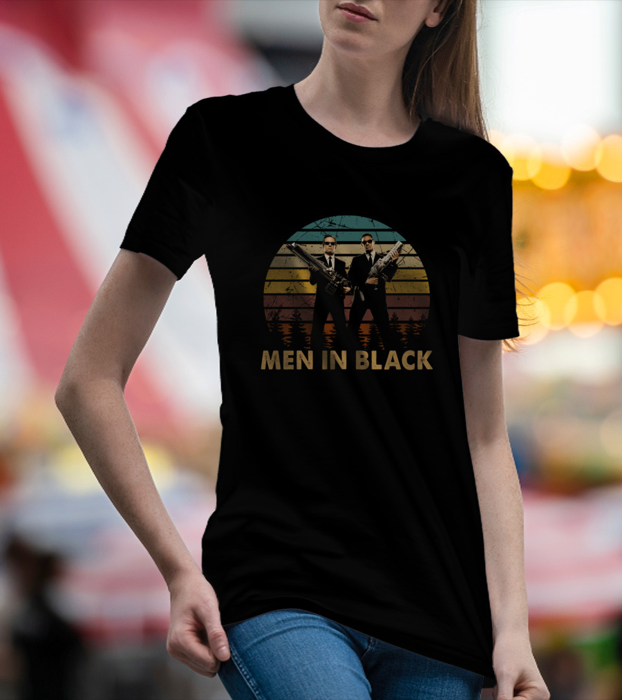 Men In Black Agent K And Agent J Retro Style Graphics T-Shirt