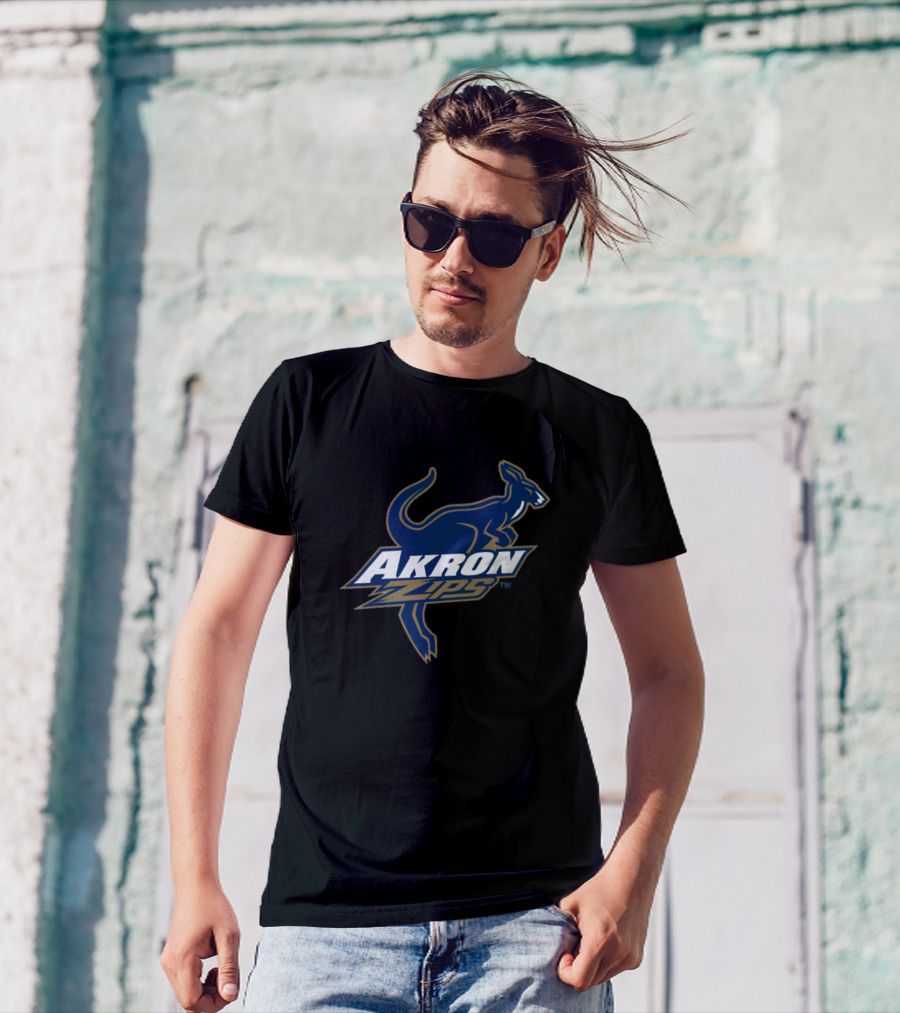 Akron Zips Kangaroo Logo College University Sports Fan T-Shirt