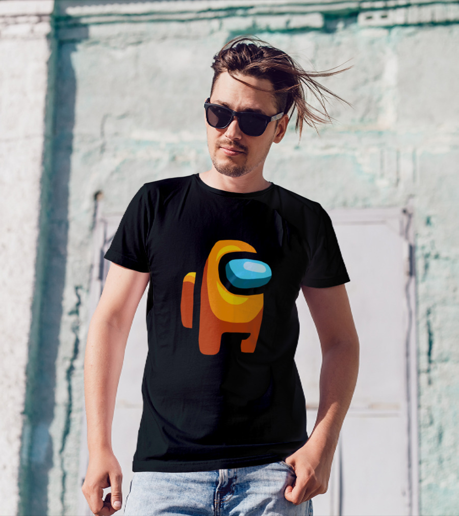 Among Us Orange Crewmate Character Gaming T-Shirt