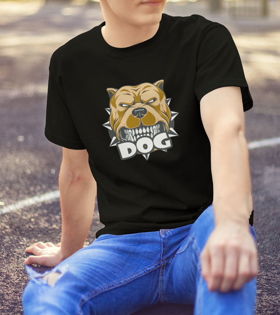 Fierce Angry Dog With Spiked Collar T-Shirt