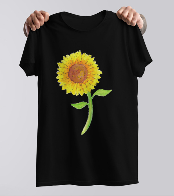 Sunflower Hope Faith Love Green Yellow Flower T-Shirt