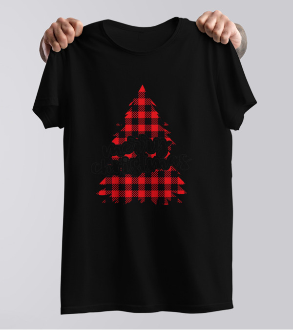 Merry Christmas Buffalo Plaid Tree T-Shirt