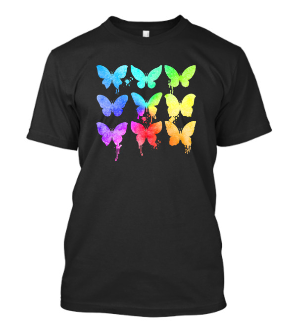 Butterfly Watercolor Rainbow Women Girl Toddler Mom Love T-Shirt