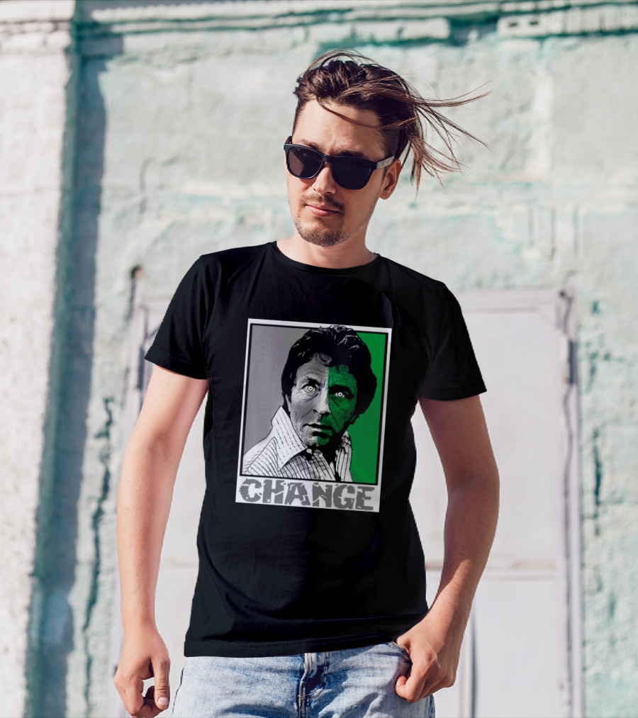Change Two-Face Style Monochrome And Green T-Shirt