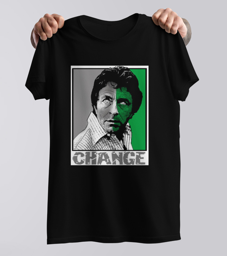 Change Two-Face Style Monochrome And Green T-Shirt