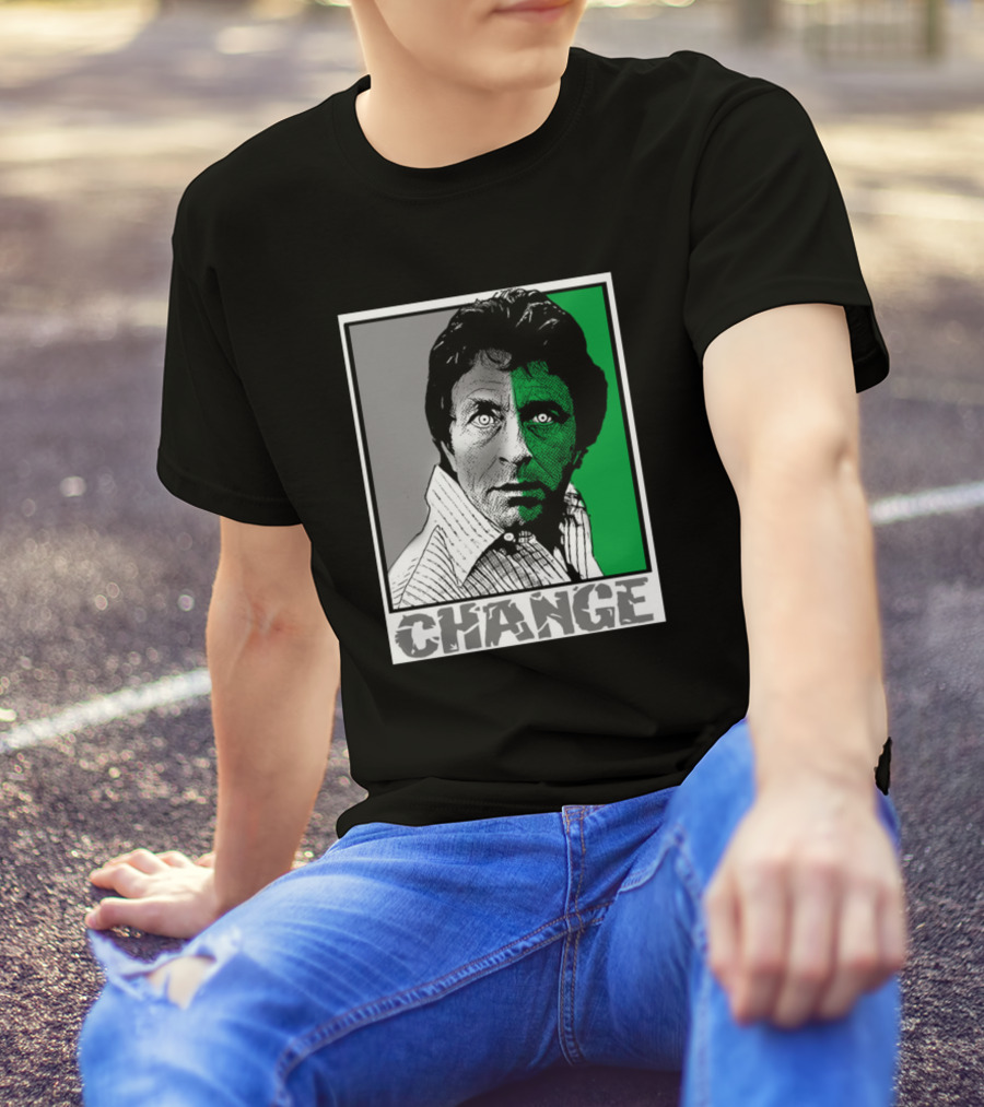 Change Two-Face Style Monochrome And Green T-Shirt