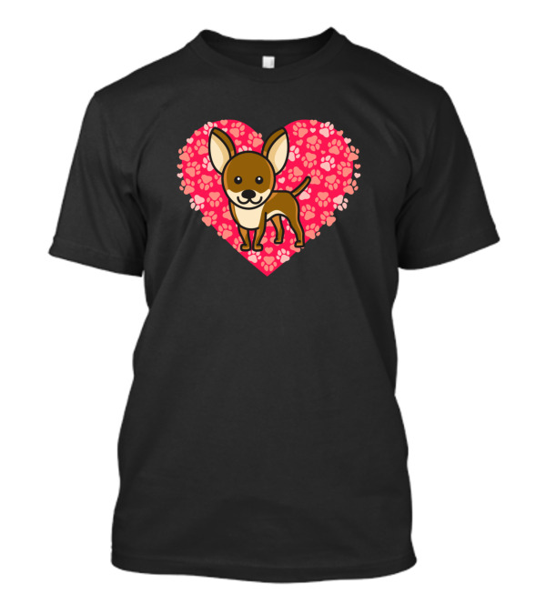 Chihuahua Heart Paw Prints T-Shirt