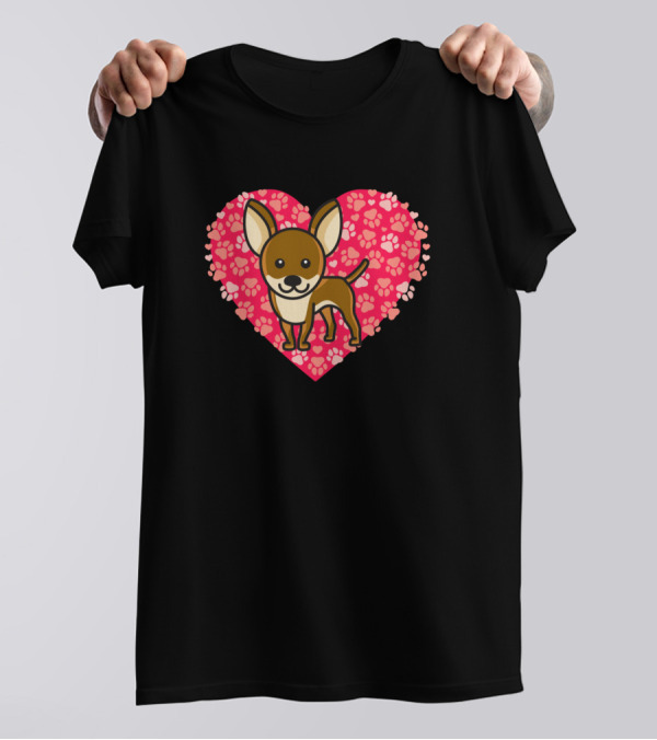 Chihuahua Heart Paw Prints T-Shirt