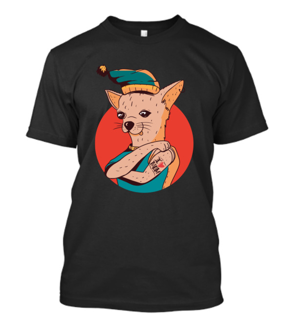 Chihuahua Elf Tattoo I Love Mom T-Shirt