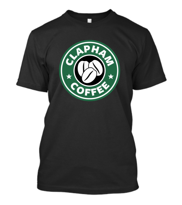 Clapham Coffee Starbucks Parody Circle Green Logo Beans T-Shirt