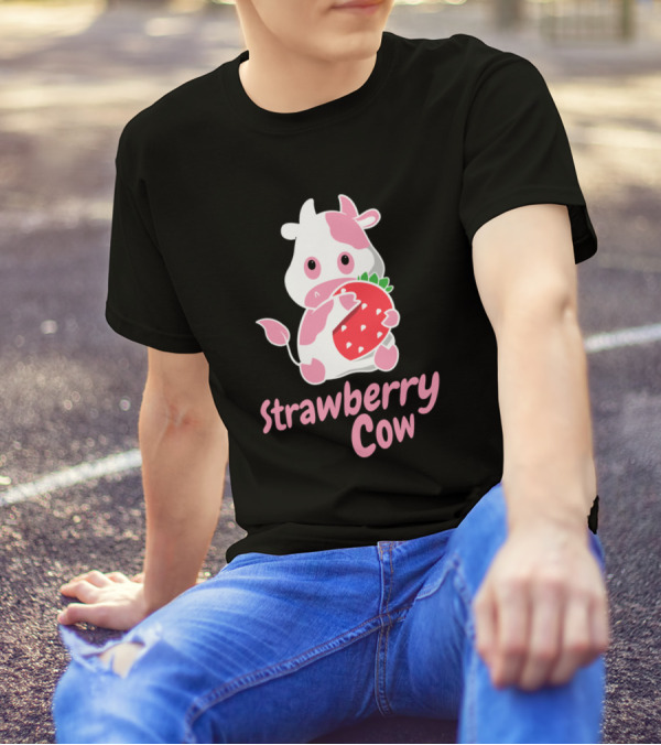 Strawberry Cow Holding Strawberry T-Shirt