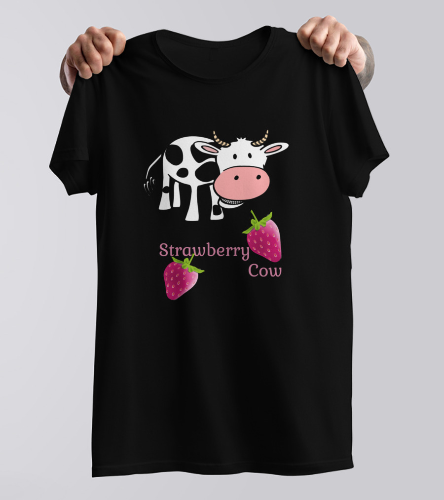 Strawberry Cow Pink Cute Cow Baby Cows T-Shirt
