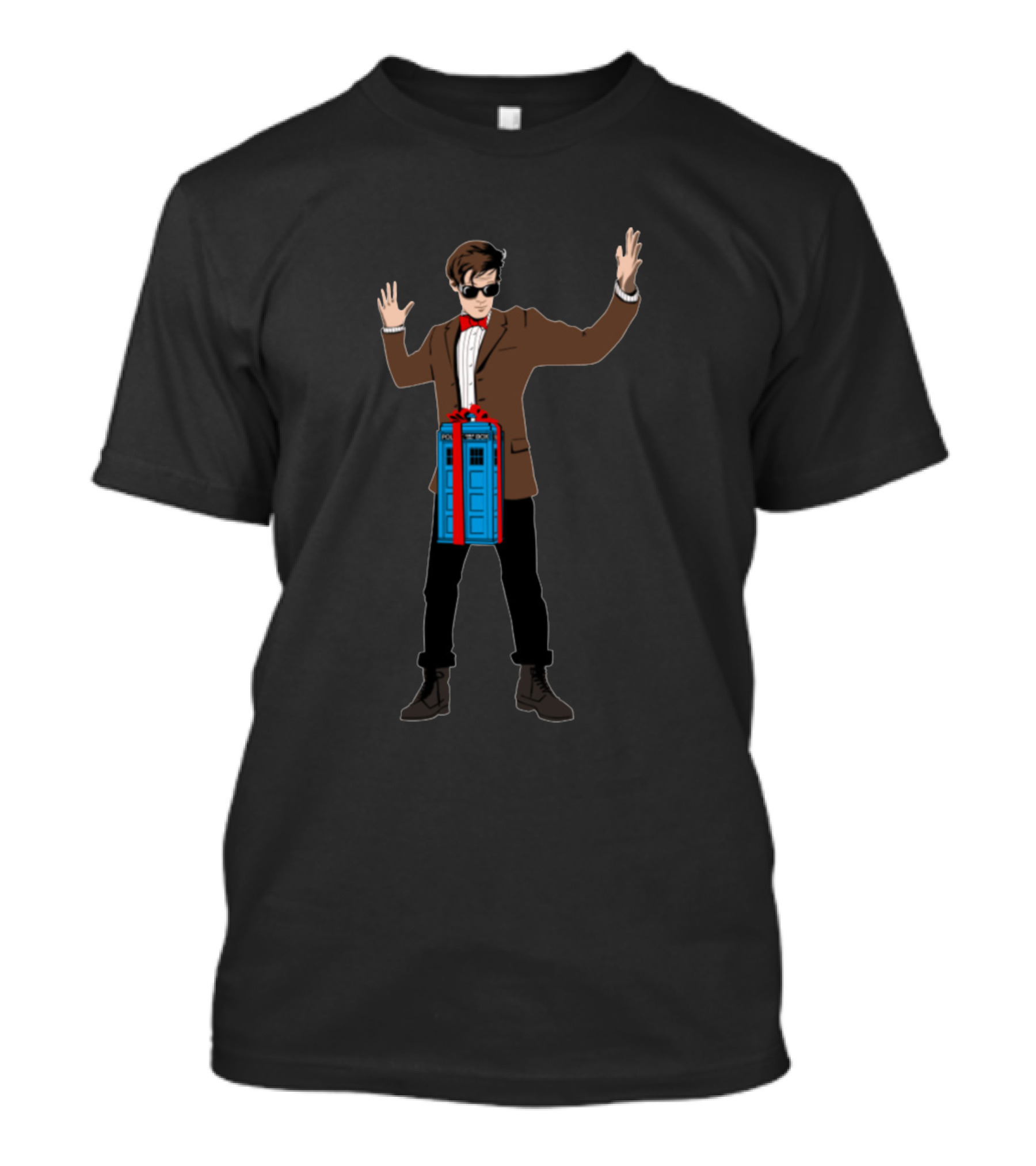 Doc In A Box 2 The 11Th Doctor Who TARDIS Sunglasses Bow Tie T-Shirt