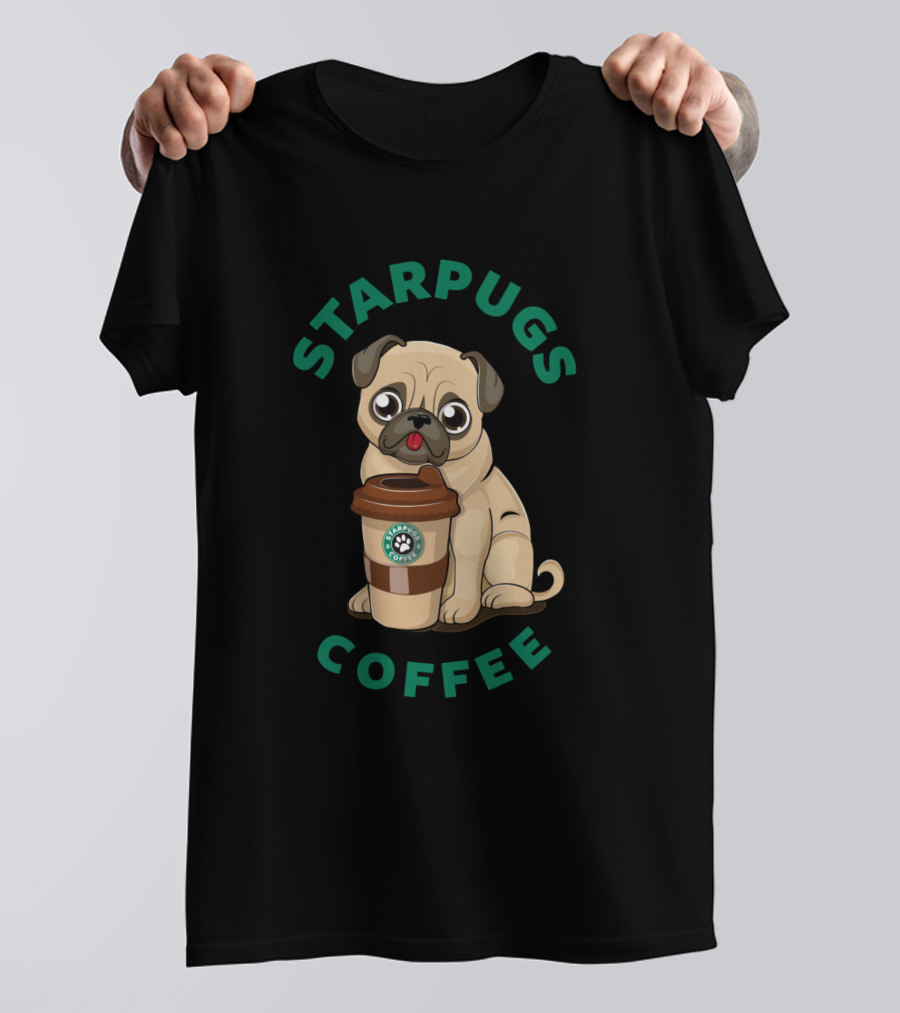 Starpugs Coffee Cafe De Pugs Dogs T-Shirt