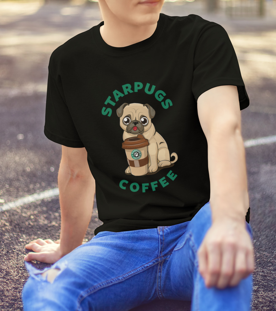 Starpugs Coffee Cafe De Pugs Dogs T-Shirt