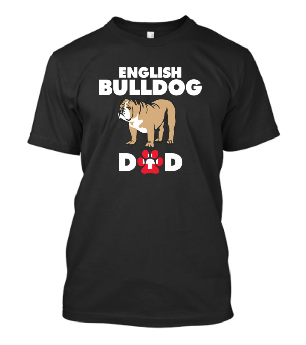 English Bulldog Dad Paw Prints T-Shirt