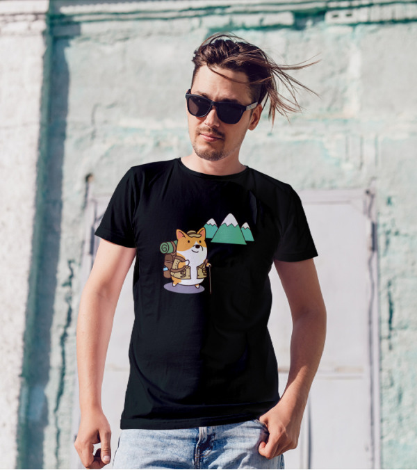 Take A Hike Corgi With Backpack And Mountains T-Shirt