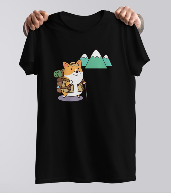 Take A Hike Corgi With Backpack And Mountains T-Shirt