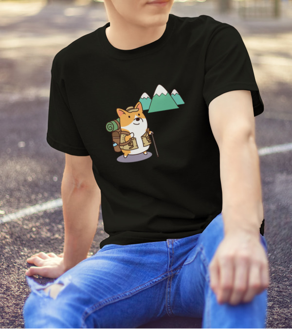 Take A Hike Corgi With Backpack And Mountains T-Shirt