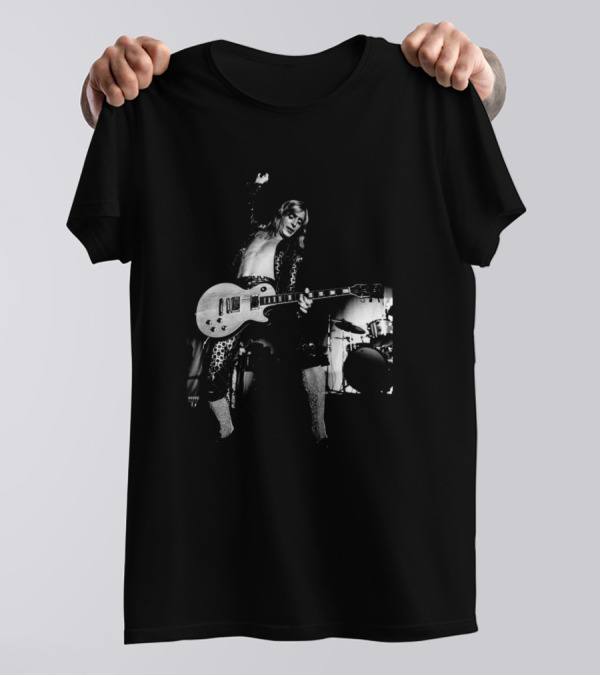 English Guitarist Mick Ronson Performing Live With Electric Guitar T-Shirt