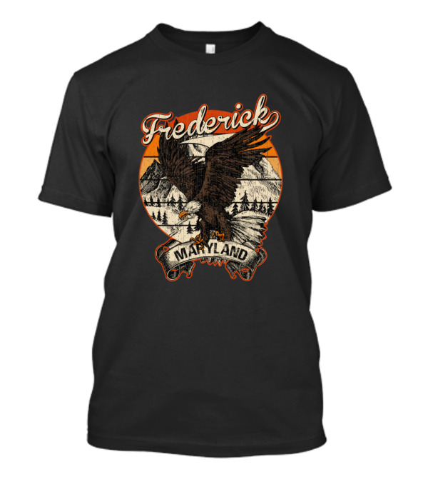 Frederick Maryland Bald Eagle Retro Vintage Mountain Scenery T-Shirt