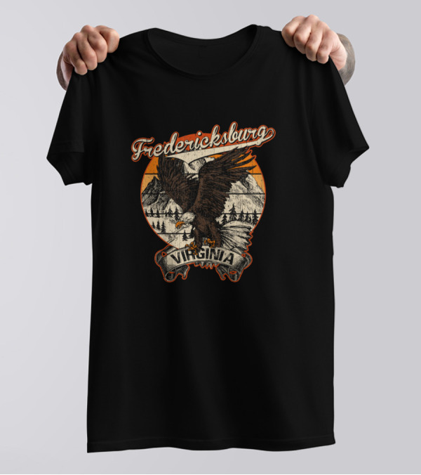 Fredericksburg Virginia Bald Eagle Mountains And Forest Scene T-Shirt
