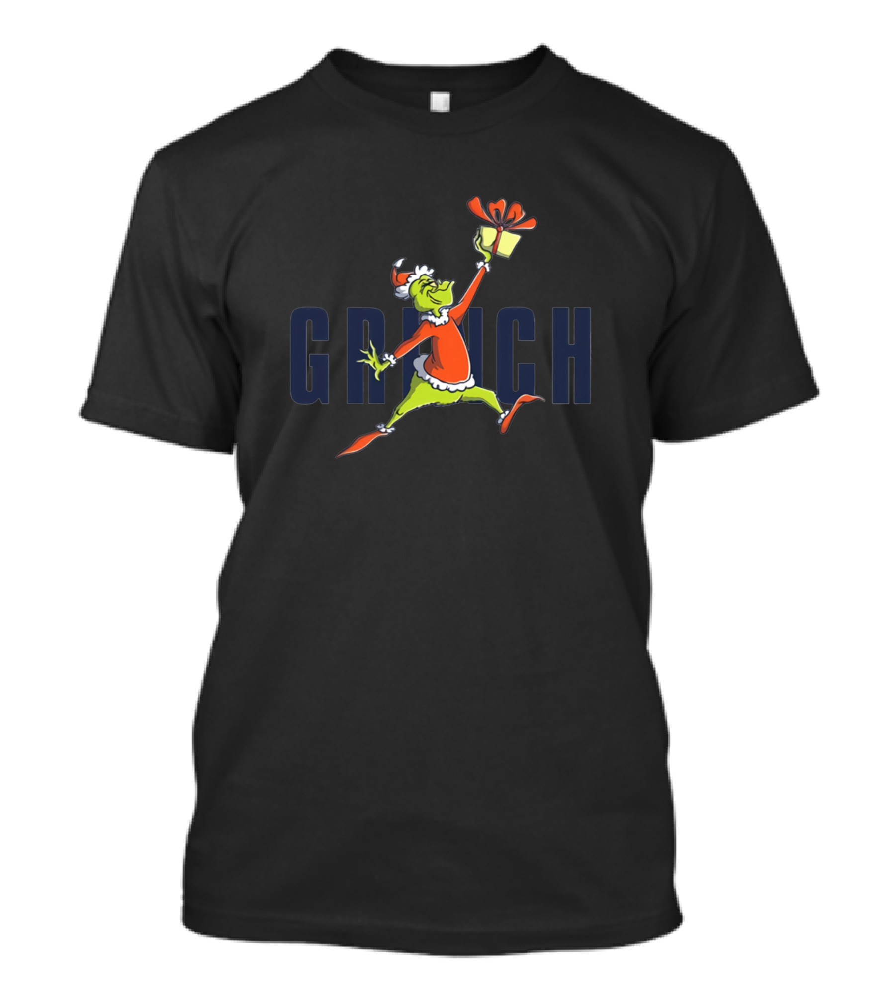 GRINCH Funny Christmas Santa Outfit With Gift T-Shirt